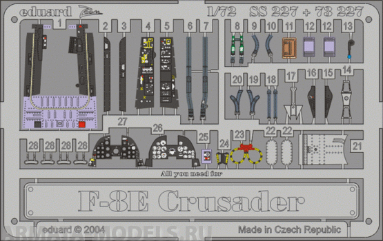 SS227 Фототравление F-8E	 For ACADEMY  kit
