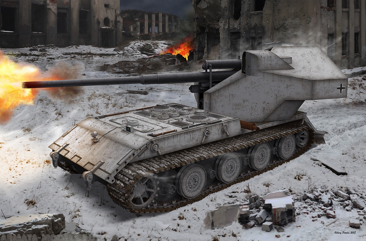 AH35A026 Немецкая противотанковая САУ Waffentrager E-100 Amusing Hobby