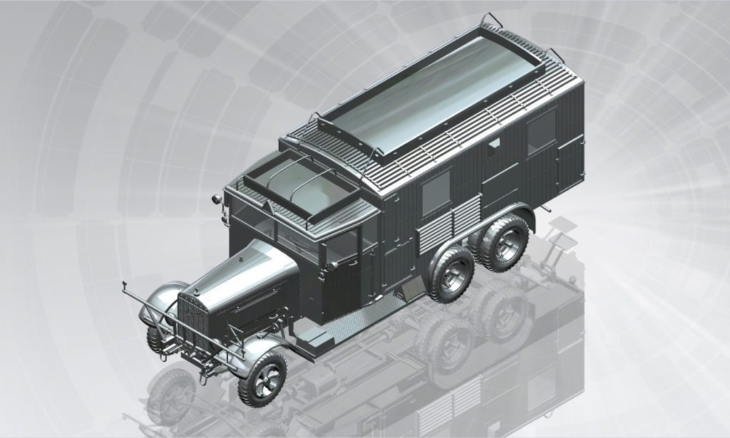 35467 Henschel 33 D1 Kfz.72, немецкая машина связи, 2МВ ICM