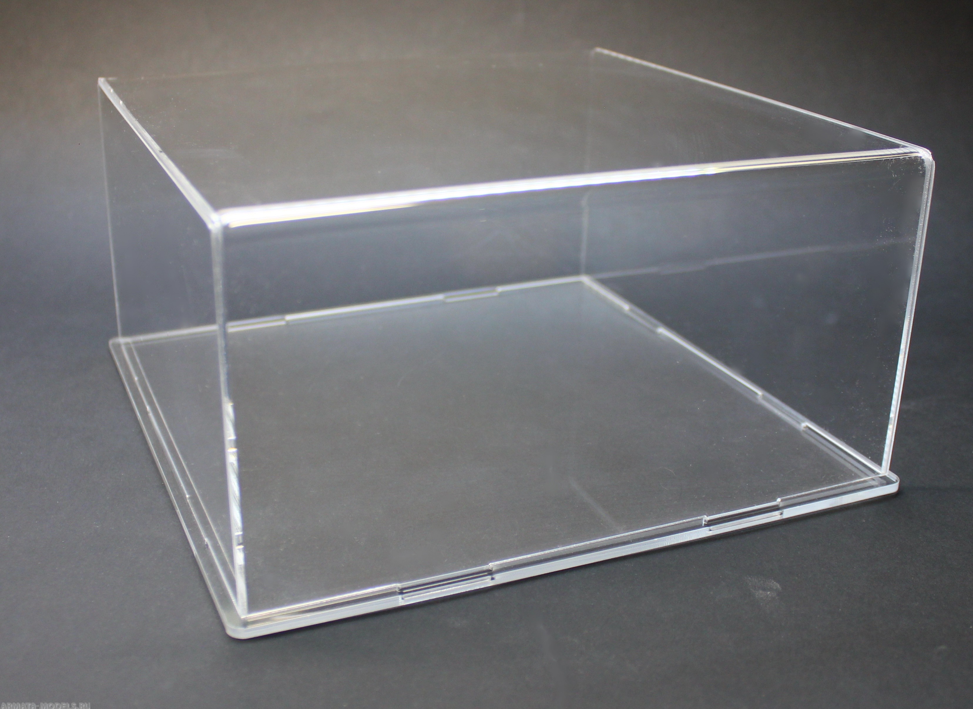 AM72301 Бокс 330х330х120 колпак 2 мм основание 3 мм (оргстекло прозрачное)