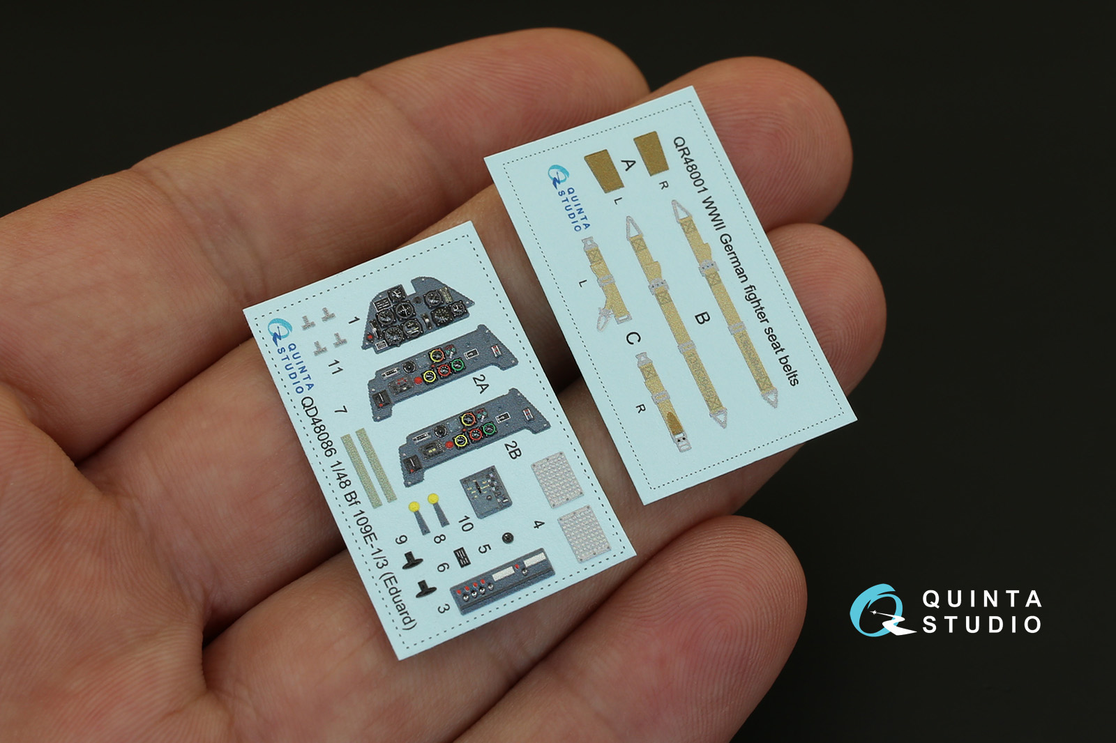 QD48086 1/48 3D Декаль интерьера кабины  Bf 109E-1/E-3 (для модели Eduard) Quinta Studio