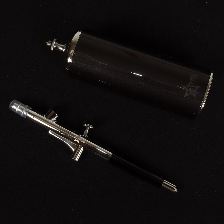 MW-9009A Аэрограф + беспроводной портативный аккумуляторный воздушный компрессор (серебристый)