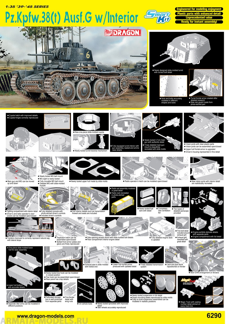 6290Д Танк Pz.38(t) Ausf.G Dragon