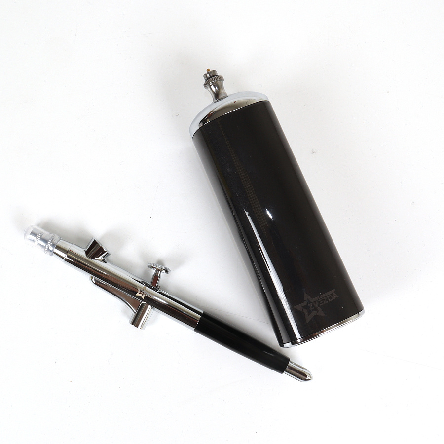 MW-9009A Аэрограф + беспроводной портативный аккумуляторный воздушный компрессор (серебристый)