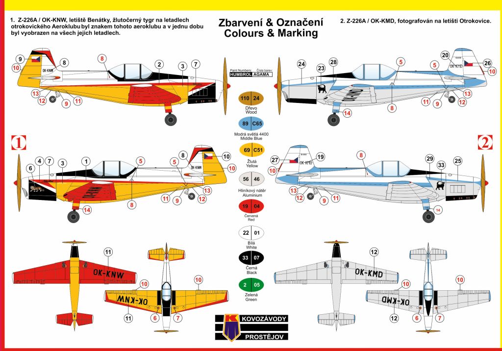 KPM0075 Zlin Z-226A Akrobat KP Models