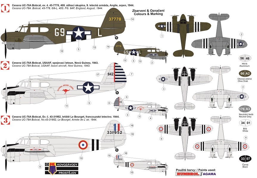 KPM0168 Cessna UC-78A Bobcat KP Models