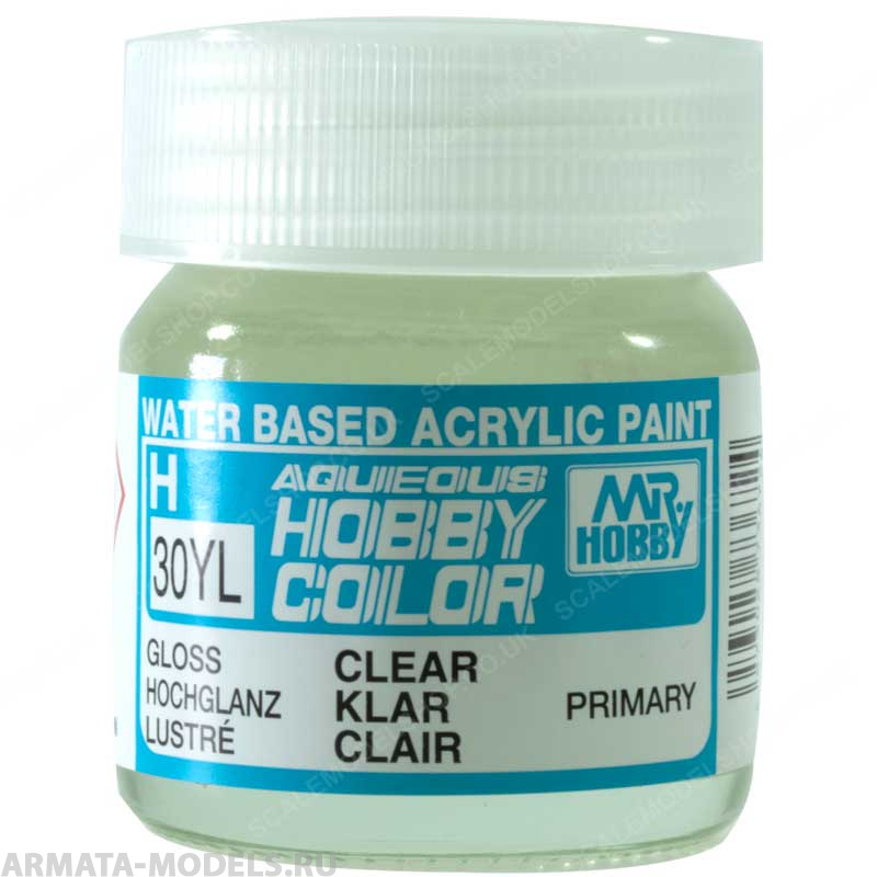H 30YL  Лак акриловый глянцевый экономичная упаковка MR.HOBBY 40мл  CLEAR