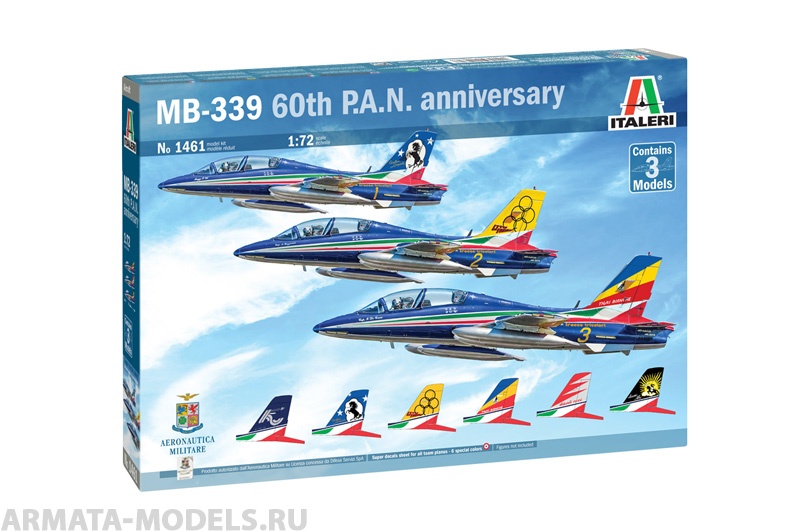 1461ИТ Самолет  AERMACCHI  МВ-339 (10013160/011122/3526709, ИТАЛИЯ) Italeri