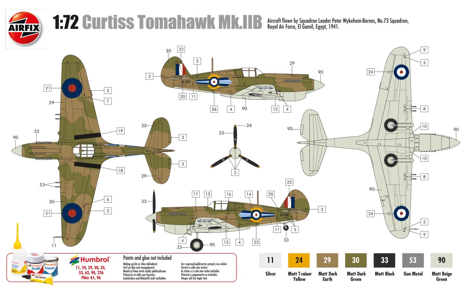 A01003A Самолет Curtis P-40B Tomahawk Airfix