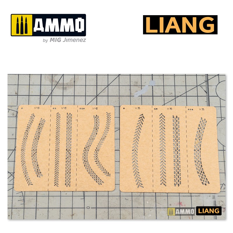 LIANG-0011 Набор трафаретов Tire Tracks Effects Airbrush Stencils B