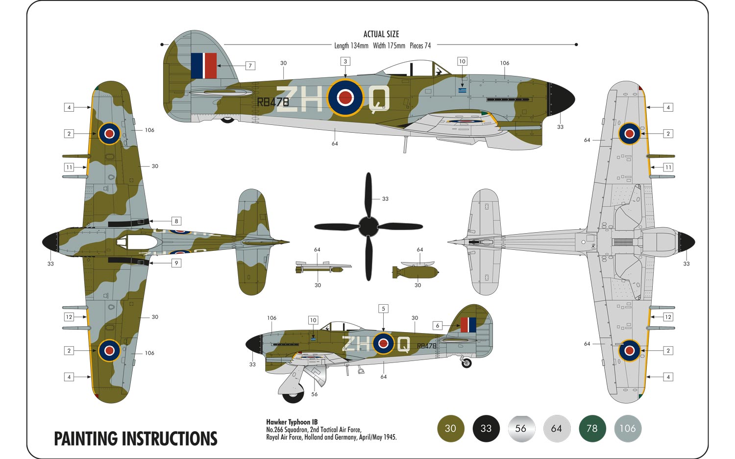 A55208  Самолет Hawker Typhoon Ib Airfix