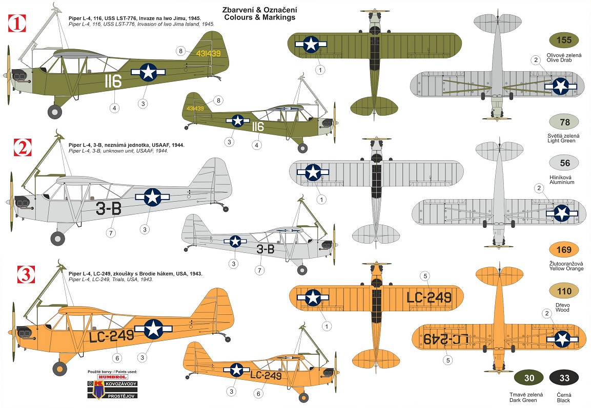 KPM0191 Piper L-4 w/Brodie Hook KP Models
