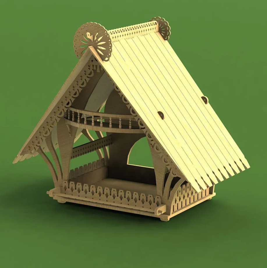 5047 кормушка для птиц (набор деталей для сборки) СВ Модель