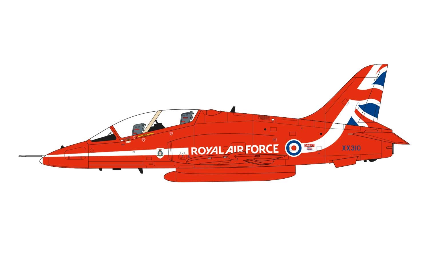 A02005C  Самолет RAF Red Arrows Hawk Airfix