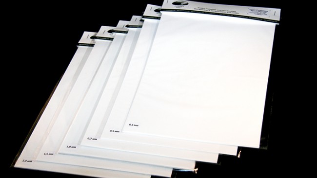 AH0015 Полистирол листовой белый 0,3 мм 3 листа 20х30 см