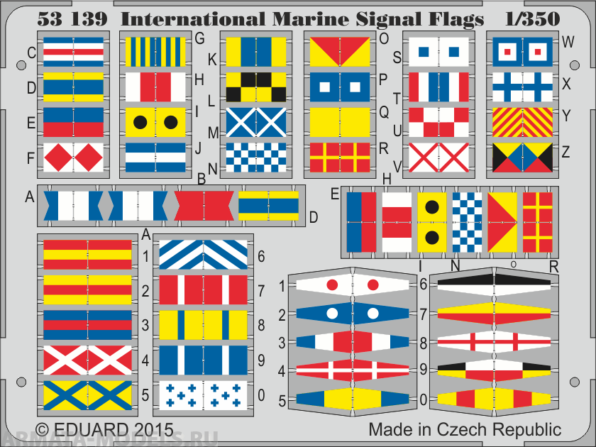 53139ED Комплект фототравления SET 1/350 International Marine Signal Flags