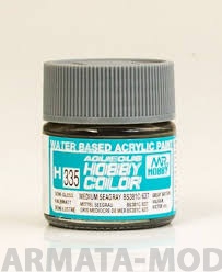H335 Краска водоразбавляемая художественная т.м. MR.HOBBY  10мл  MEDIUM SEAGRAY