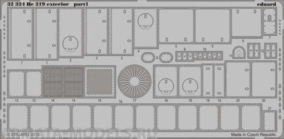 32324	Фототравление He 219 exterior  для модели фирмы Ревелл