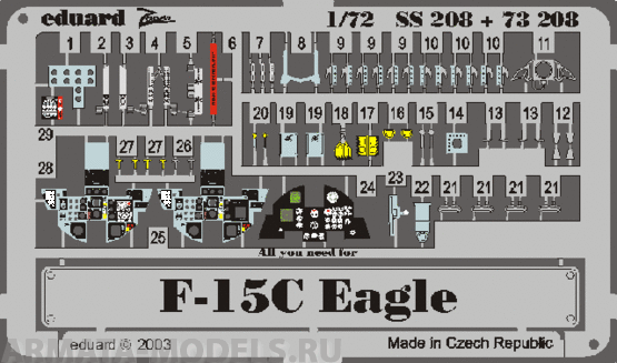 SS208 Фототравление F-15C  for Hasegawa kit