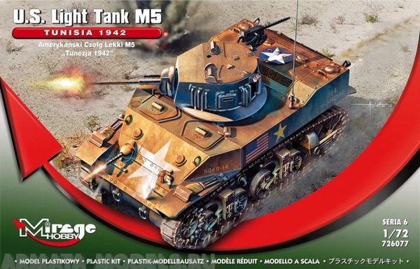 726077 Танк M5 U.S. Light Tank TUNISIA 1942 Mirage Hobby