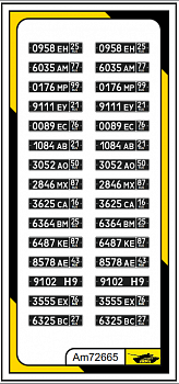 AM72665 3D декали Автомобильные номера Военные