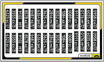 AM48326 3D декали Автомобильные номера Военные