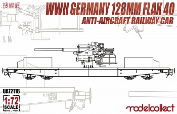 UA72118 WWII Germany 128mm Flak 40 Anti-Aircraft Railway Car