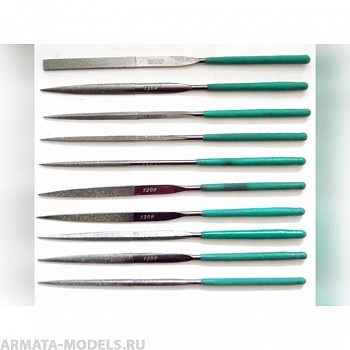 4352 Набор надфилей, алмазные, 10шт., № 120 (3*140)
