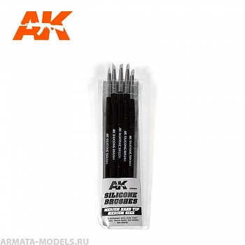 AK9086  SILICONE BRUSHES MEDIUM HARD TIP MEDIUM